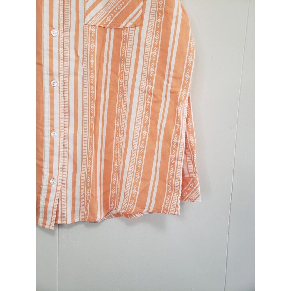 Wrangler Wrancher Womens L Shirt Orange Western Aztec Stripe Rodeo Cotton NWT - Picture 3 of 7
